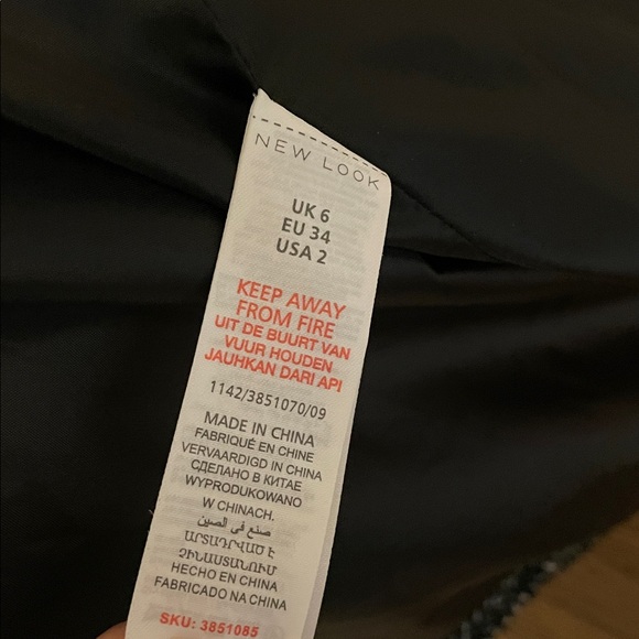 New Look Herringbone Faux Fur Trim Belted Coat - Picture 10 of 12